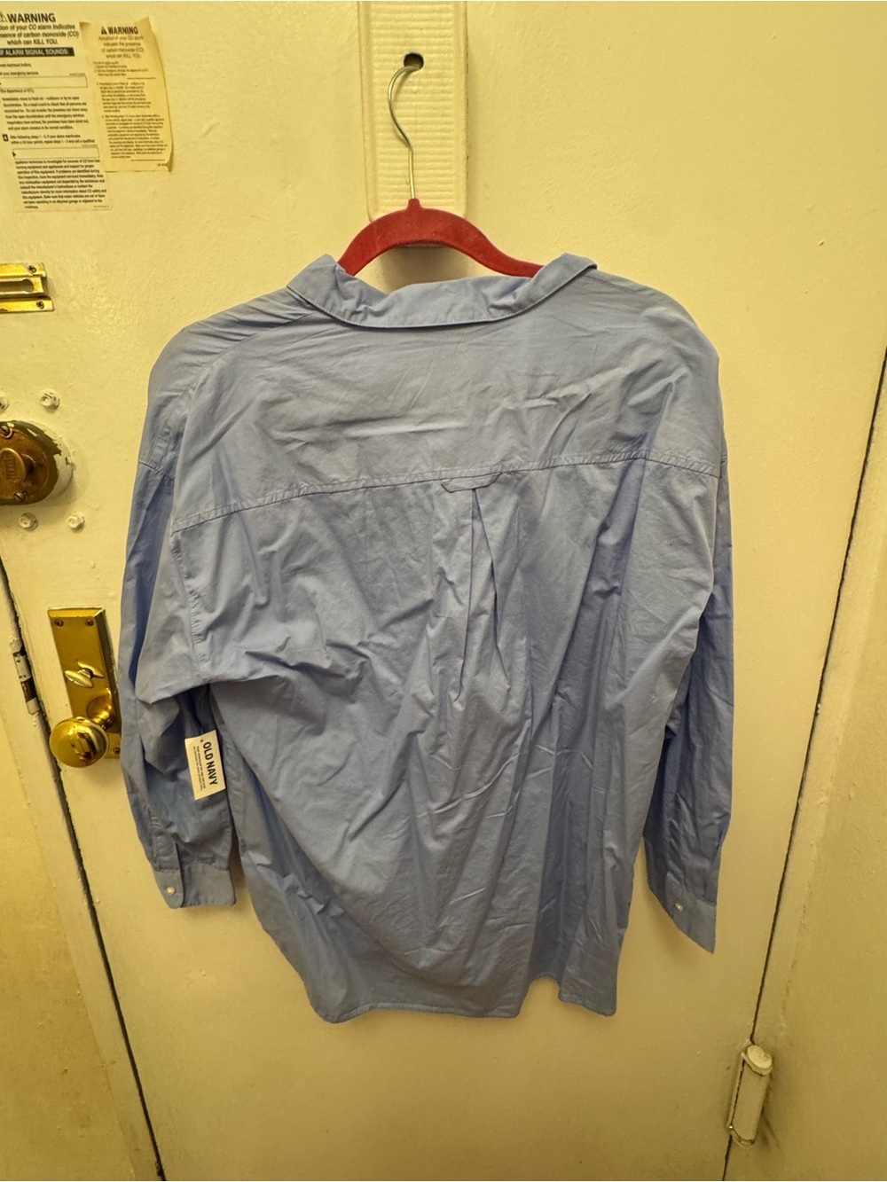 Old Navy Light Blue Button-Down Boyfriend Shirt - Picture 3 of 6